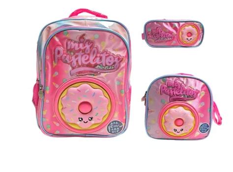 Kit Mochila Lonchera Y Lapicera Mis Pastelitos Primaria Backpack Ds