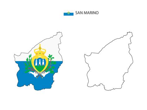 Vector De Ciudad De Mapa De San Marino Dividido Por Estilo De