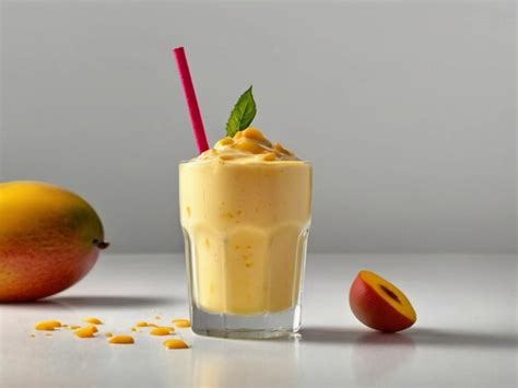 Premium Photo Product Photography Of Mango Milkshake In Glass With