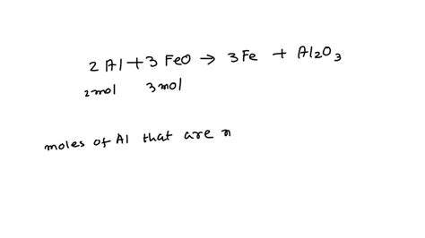 SOLVED How Many Moles Of Al Are Needed To React Completely With 1 2