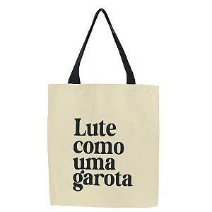 Bolsa Ecobag 100 algodão Black Estampa LUTE COMO GAROTA Carioca