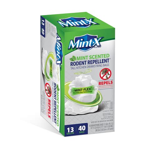 Mint X MintFlex Rodent Repellent Trash Bags 13 Gallon 40 Count