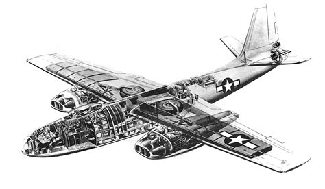 North American B-45 Tornado Cutaway Drawing in High quality