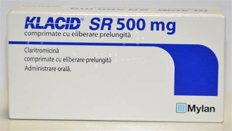 KLACID SR 500mg comprimate eliberare prelungită MYLAN 16.89 RON pr...