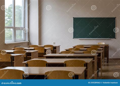 Detail Interior Classroom with Blackboard on the Wall Stock Image ...