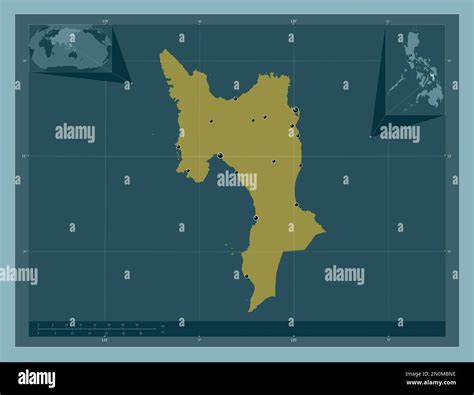 Leyte Province Of Philippines Solid Color Shape Locations Of Major