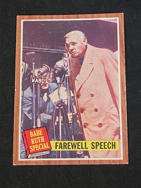 Lot EX 1962 Topps Babe Ruth Special Farewell Speech 144 Baseball Card