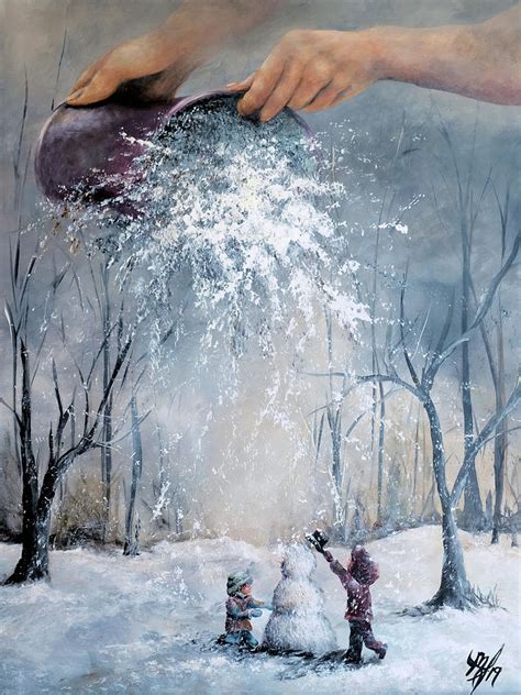 Enchanted Snowman Painting by Michelle Iglesias - Pixels