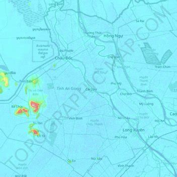 An Giang Province topographic map, elevation, relief