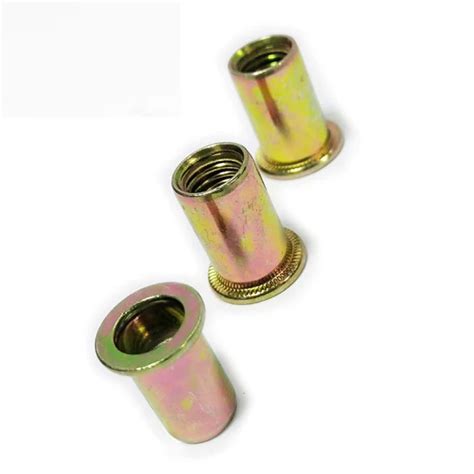 Open End M3 M16 Round Body Flat Head Blind Rivet Nuts Open End Rivet