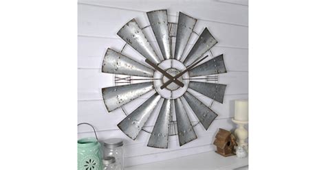 Firstime Farmhouse Windmill Wall In Silver Silver In Wall Clock