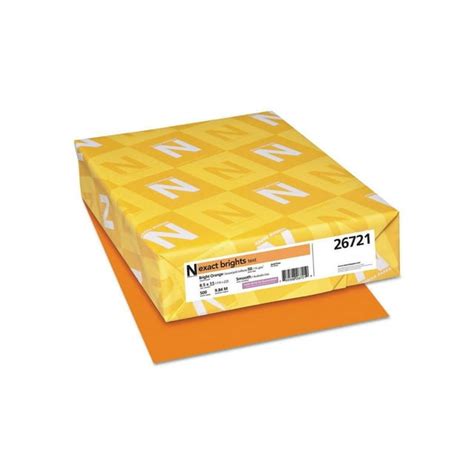 Exact Bright Orange Copy Paper 8 12 X 11 Inches 20 Lbs 500 Sheets