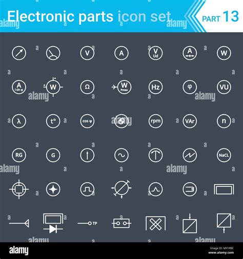 Elettrici Ed Elettronici Di Icone Schema Elettrico I Simboli Strumentazione Elettrica Metri E