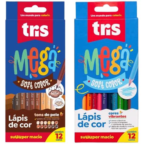 Lápis De Cor Mega Soft Color 12 Cores Tons De Pele Cores Vibrantes