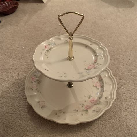 Tea Rose Pfaltzgraff Two Tier Serving Dish Ebay