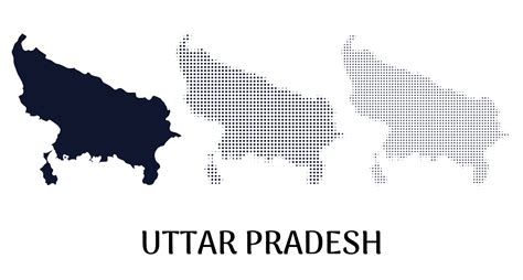 Uttar Pradesh Map Vector | Frebers