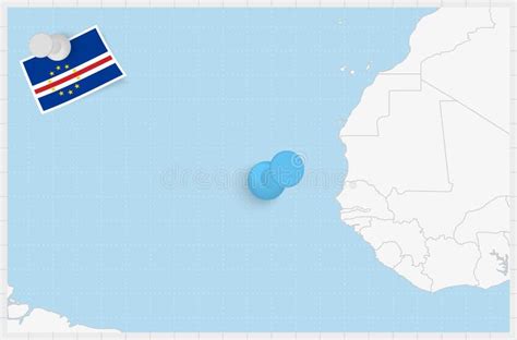 Map Of Cape Verde With A Pinned Blue Pin Pinned Flag Of Cape Verde