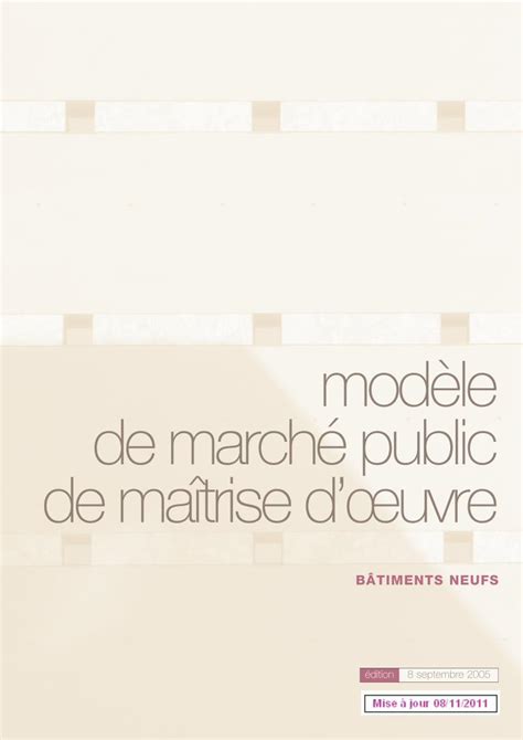 Pdf Mod Le De March Public De Ma Trise D Uvre Partie Cahier