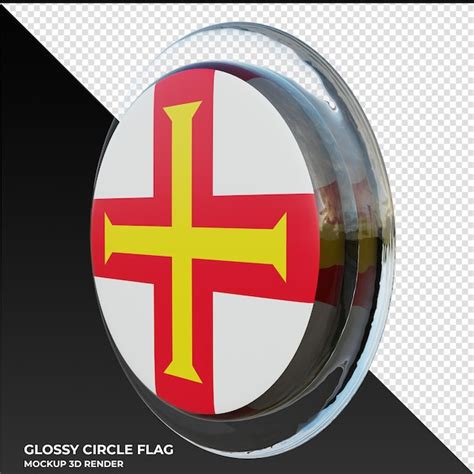 Guernsey Bandera De C Rculo Brillante Con Textura D Realista