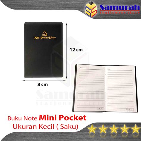 Buku Agenda Saku Kecil Kertas Bergaris Cover Plastik Hitam 8 X 12 Cm