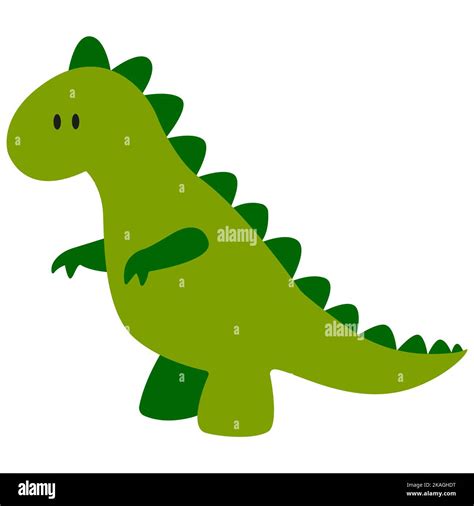 Flat Vector Illustration Of Green Tyrannosaurus Dinosaur Stock Vector