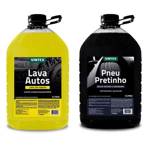 Kit De Lavagem Lava Autos E Pneu Pretinho 5L Vintex Vonixx Kit