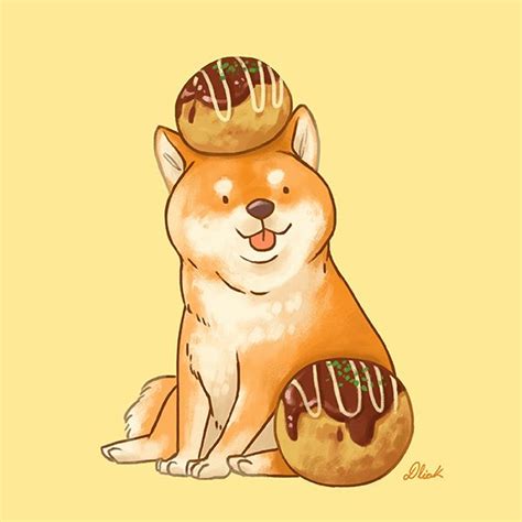 Shiba Inu Food On Behance Anime Puppy Puppy Drawing Cute Kawaii