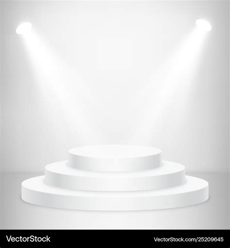 Round Stage Podium With Light Stage Backdrop Vector Image