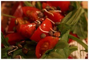 Tartines à la viande des grisons et tomates