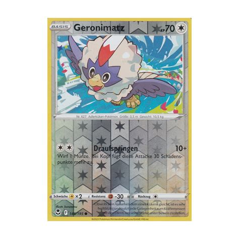 Geronimatz 148 195 REVERSE HOLO Silberne Sturmwinde Pokemon Karte Kaufen