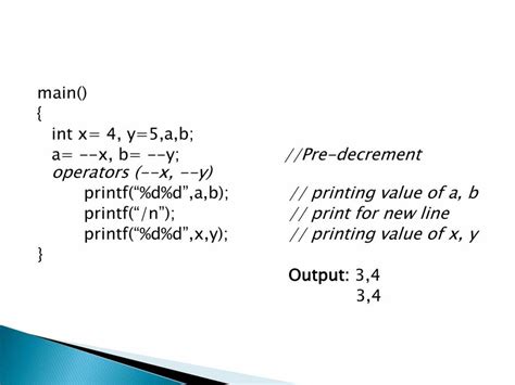 Increment And Decrement Operator In C Programming Powerpoint Slides