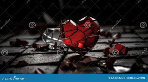 Broken heart in pieces stock illustration. Illustration of romantic ...