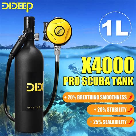 Dideep 1L Mini Scuba Tank Snorkeling Sets para 20 minutos de respiração