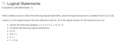 Solved Logical Statements O Solutions Submitted Max 1