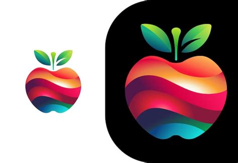 Premium Vector Gradient Color Apple Fruit Logo