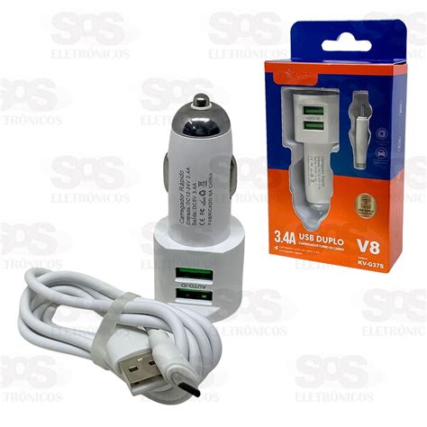 Carregador Veicular Usb A Cabo Iphone Inova G A