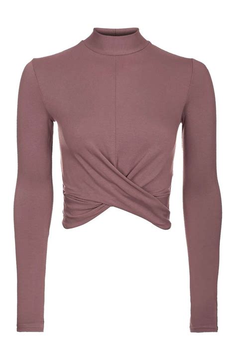 Long Sleeve Twist Front Crop Top Topshop Outfit Topshop Tops Fashion