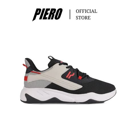 Jual Piero Sepatu Sneakers Pria Cruzer Asphalt Black Light Grey White