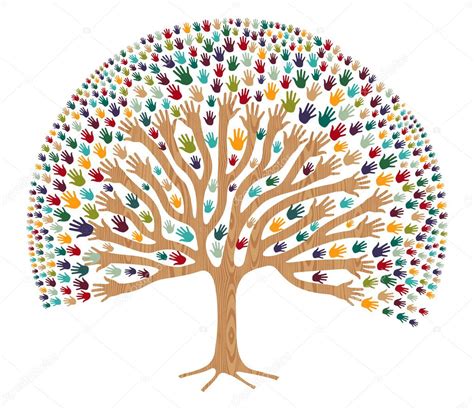 Isolated Diversity Tree Hands Stock Vector Image By Cienpies 14137340