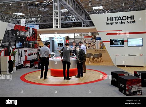 The Hitachi Railways Stand At The Railtex Railway Industry Exhibition