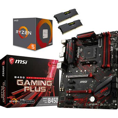 Kit d évo AMD Ryzen 5 2600 3 4 GHz MSI B450 GAMING PLUS 16 Go