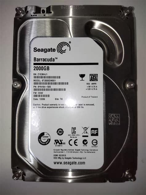 【目立った傷や汚れなし】2tb 内蔵型 35インチ Sata ハードディスク Seagate St2000dm001 9回 448時間