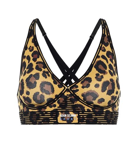 Bonded Leopard Print Sports Bra In Brown Adam Selman Sport Mytheresa