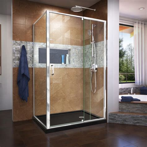 Dreamline Flex Base Color Black Floor Rectangle 2 Piece Corner Shower