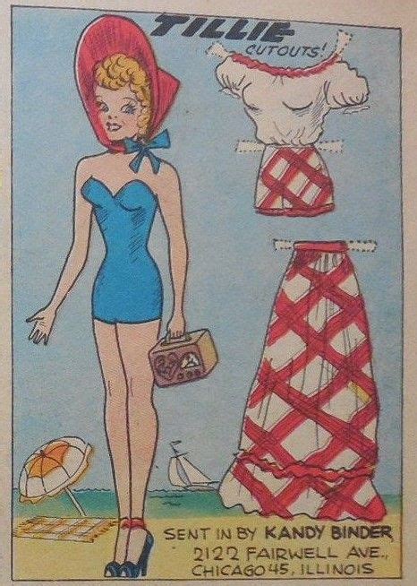 6 19 49 Tillie Paper Doll Paper Dolls Vintage Paper Dolls Vintage