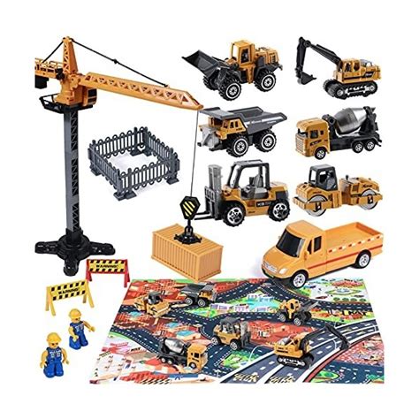 V Hicule Chantier Jouet Enfants Avec Tapis Grue Tour Excavatrice