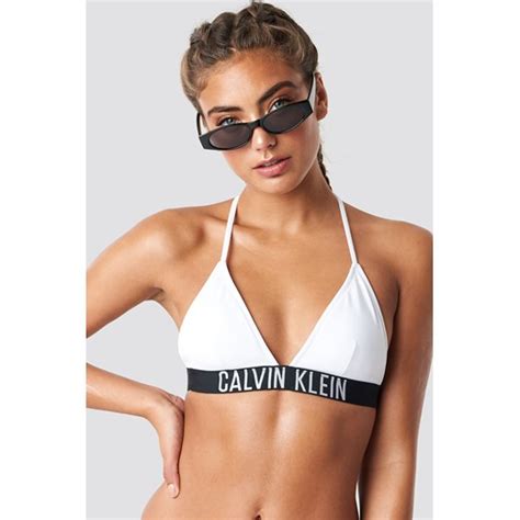 Góra bikini Fixed Triangle RP Logo Calvin Klein pomaranczowy NA KD