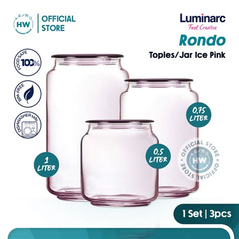 Jual Luminarc Set Toples Jar Rondo Pcs Shopee Indonesia