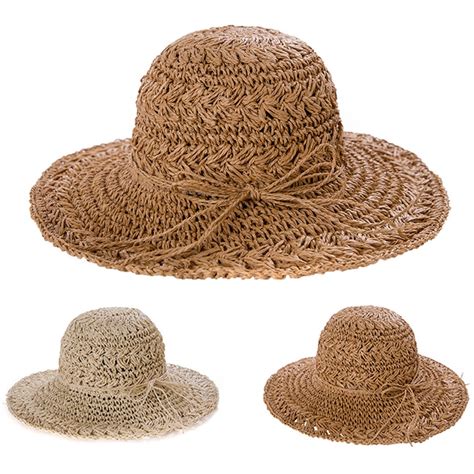 Spring Park Womens Floppy Summer Sun Beach Straw Hat Foldable Wide Brim