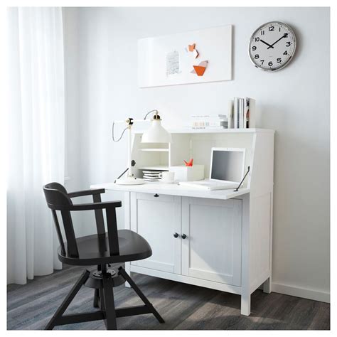 Hemnes White Stain Bureau 89x108 Cm Ikea White Wood Desk Ikea Secretary Desk Hemnes